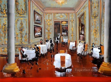 150の主題の芸術作品 Painting - カフェ レストラン 2 カル ガジュム テクスチャー